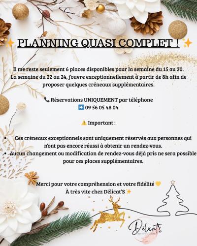 🎄Information planning de Noël 🎄