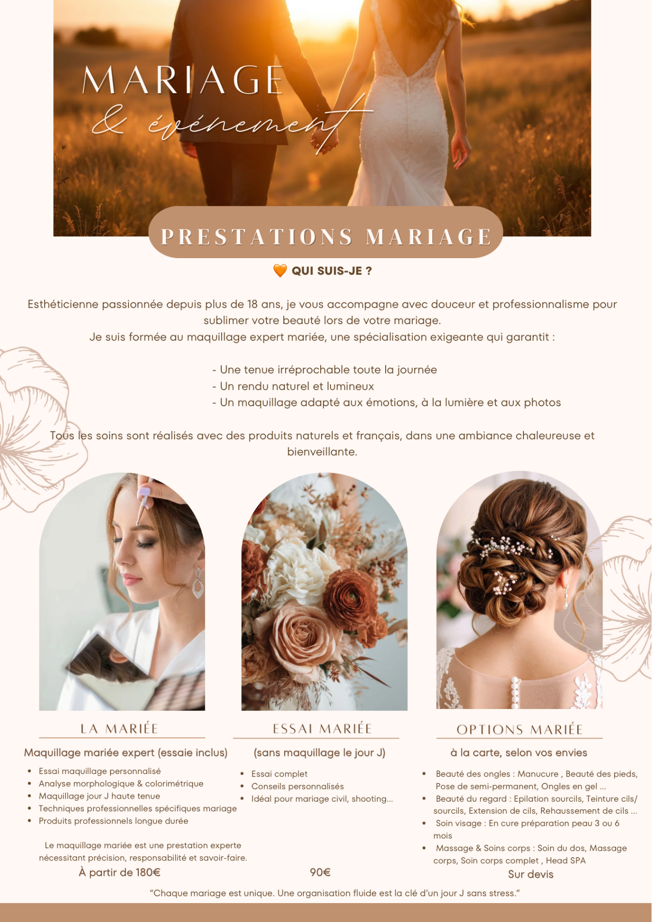 Brochure mariage et &eacute;v&eacute;nement